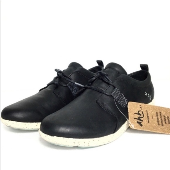 NWT Superfeet Birch Black Leather Casual Career Sneakers Shoes 6 - Picture 4 of 10